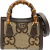 グッチ GUCCI ダイアナミニトートバッグ 655661 ブラウン ゴールド金具 ジャンボGGキャンバス レディース トートバッグ