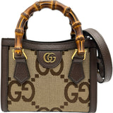 グッチ GUCCI ダイアナミニトートバッグ 655661 ブラウン ゴールド金具 ジャンボGGキャンバス レディース トートバッグ