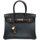 エルメス HERMES バーキン30 パーソナルオーダー K刻印 ブラック/プルーン トゴ レディース ハンドバッグ