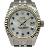 ロレックス ROLEX デイトジャスト26 179174NGS ホワイトシェル/サファイア ホワイトゴールド/ステンレススチール 自動巻き レディース 腕時計