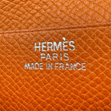 エルメス HERMES ベアンコンパクト I刻印 オレンジポピー シルバー金具 エプソン レディース 二つ折り財布