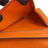 エルメス HERMES ベアンコンパクト I刻印 オレンジポピー シルバー金具 エプソン レディース 二つ折り財布