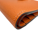エルメス HERMES ベアンコンパクト I刻印 オレンジポピー シルバー金具 エプソン レディース 二つ折り財布