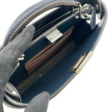 フェンディ FENDI ピーカブーアイシーユーエックスクロス 7VA582 ネイビー シルバー金具 レザー レディース ショルダーバッグ