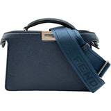 フェンディ FENDI ピーカブーアイシーユーエックスクロス 7VA582 ネイビー シルバー金具 レザー レディース ショルダーバッグ