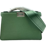 フェンディ FENDI ピーカブーアイシーユーエックスクロス 7VA582 グリーン シルバー金具 レザー レディース ショルダーバッグ