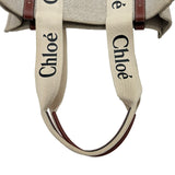 クロエ Chloe ウッディミディアムトート ベージュ レザー/キャンバス レディース トートバッグ
