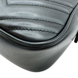 グッチ GUCCI GGマーモントショルダーバッグ 447632 ブラック ゴールド金具 レザー レディース ショルダーバッグ