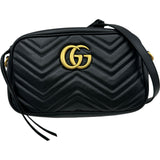 グッチ GUCCI GGマーモントショルダーバッグ 447632 ブラック ゴールド金具 レザー レディース ショルダーバッグ