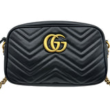 グッチ GUCCI GGマーモントショルダーバッグ 447632 ブラック ゴールド金具 レザー レディース ショルダーバッグ