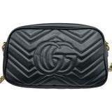 グッチ GUCCI GGマーモントショルダーバッグ 447632 ブラック ゴールド金具 レザー レディース ショルダーバッグ