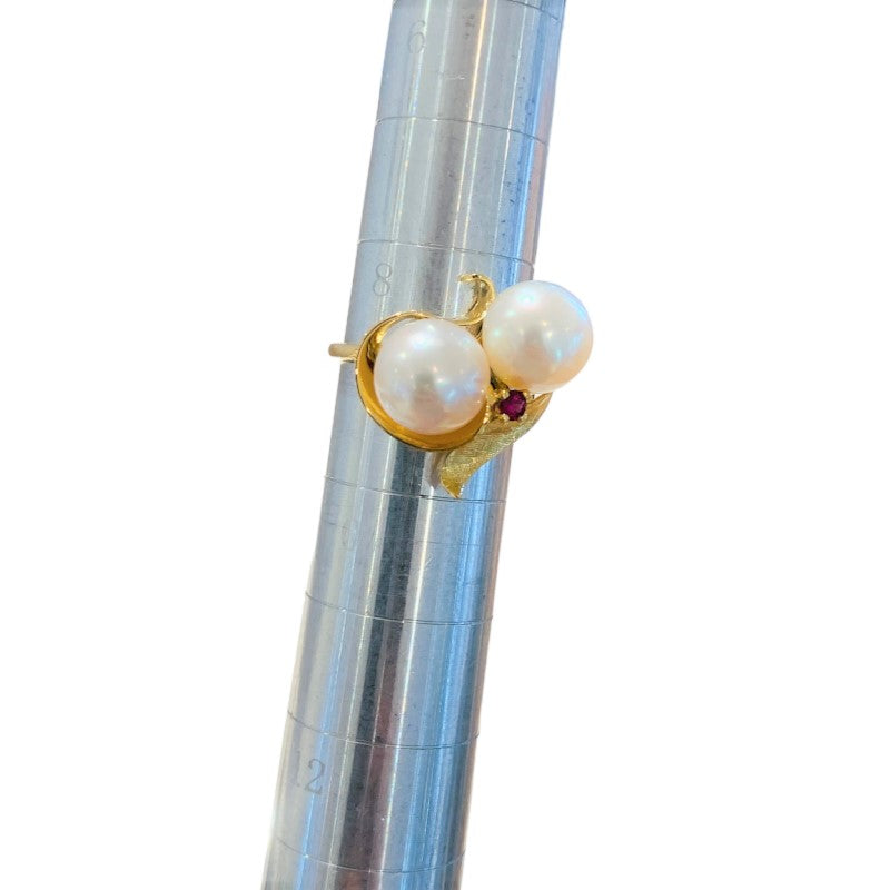 ミキモト MIKIMOTO K18 パールリング #9 K18イエローゴールド パール直径約8.5mm ジュエリー