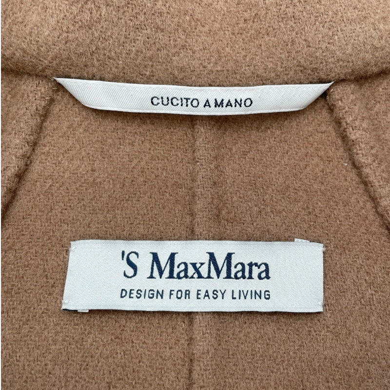 S Max Mara ダブルブレストベルテッドコート 901616136 ベージュ ウール レディース トレンチコート