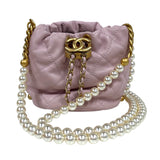 シャネル CHANEL マトラッセ/ココマーク パールチェーンショルダー AS2529 ピンク　ゴールド金具 ラムスキン/パール レディース ショルダーバッグ