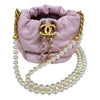 シャネル CHANEL マトラッセ/ココマーク パールチェーンショルダー AS2529 ピンク　ゴールド金具 ラムスキン/パール レディース ショルダーバッグ