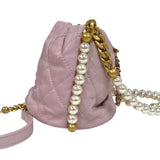 シャネル CHANEL マトラッセ/ココマーク パールチェーンショルダー AS2529 ピンク　ゴールド金具 ラムスキン/パール レディース ショルダーバッグ