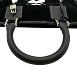 ロエベ LOEWE アマソナ28 ブラック シルバー金具 スエード レディース ハンドバッグ