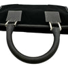 ロエベ LOEWE アマソナ28 ブラック シルバー金具 スエード レディース ハンドバッグ