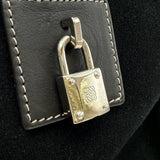 ロエベ LOEWE アマソナ28 ブラック シルバー金具 スエード レディース ハンドバッグ