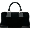 ロエベ LOEWE アマソナ28 ブラック シルバー金具 スエード レディース ハンドバッグ