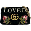 グッチ GUCCI GGマーモントチェーンショルダーバッグ 443496 ブラック ゴールド金具 ベロア/刺繍 レディース ショルダーバッグ