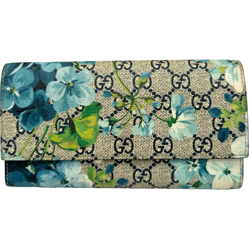 グッチ GUCCI GGブルームス二つ折り長財布 546367 ベージュ/ブルー GG
