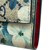 グッチ GUCCI GGブルームス二つ折り長財布 546367 ベージュ/ブルー GGキャンバス・レザー レディース 長財布