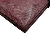 エルメス HERMES ベアンスフレ ▢L刻印 ボルドー シルバー金具 リザード リセ レディース 長財布