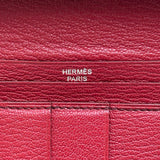 エルメス HERMES ベアンスフレ ▢L刻印 ボルドー シルバー金具 リザード リセ レディース 長財布