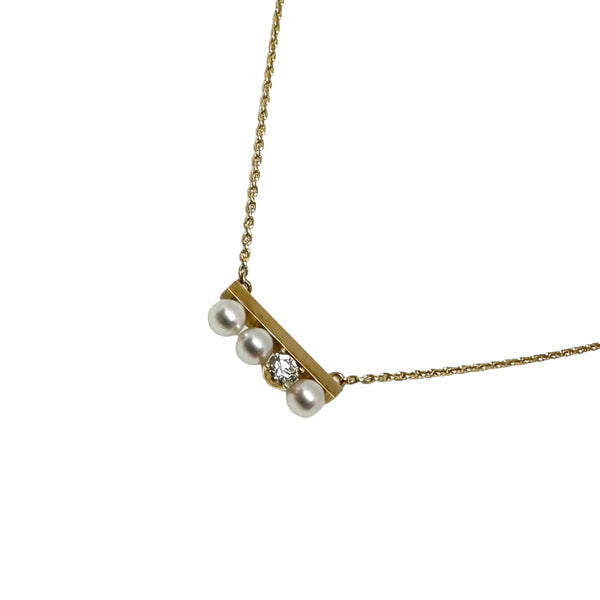 タサキ TASAKI プチバランス ダイヤモンド ソロ ネックレス 750YG 