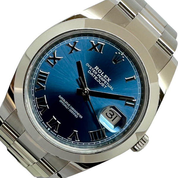 ロレックス ROLEX デイトジャスト41 ランダム番 126300 アズーロ ブルー ステンレススチール メンズ 腕時計