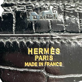 エルメス HERMES アニー 〇K刻 ブラック ゴールド金具 ポロサス レディース ショルダーバッグ