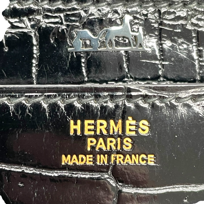 エルメス HERMES アニー 〇K刻 ブラック ゴールド金具 ポロサス レディース ショルダーバッグ