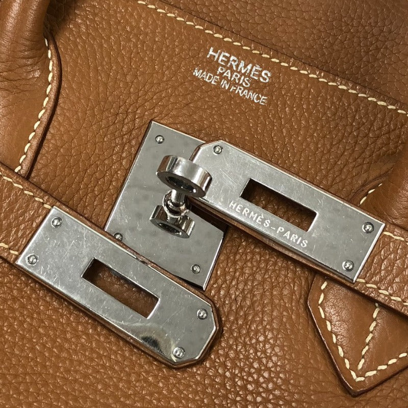 エルメス HERMES バーキン35 □K刻 ゴールド シルバー金具 トゴ レディース ハンドバッグ