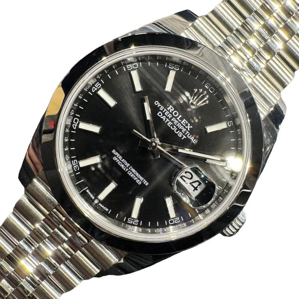 ロレックス ROLEX デイトジャスト41 126300 ブラック ステンレススチール メンズ 腕時計