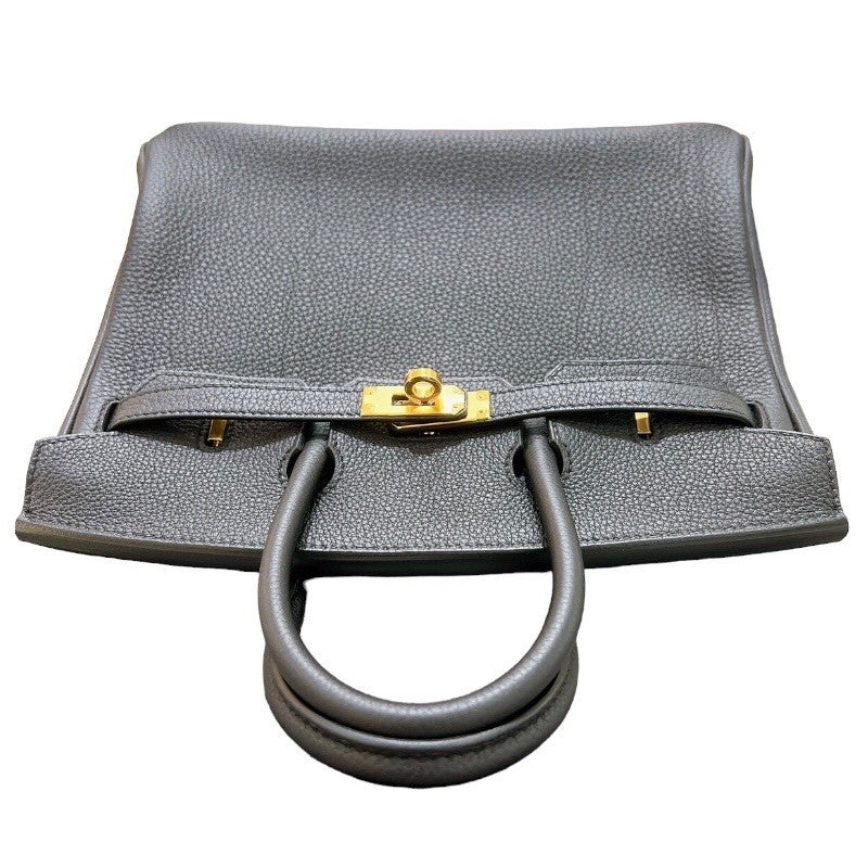 美品】HIGH-CLASS ハンドバッグ 35 南京錠 ゴールド金具 カーキ