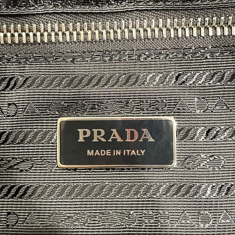 プラダ PRADA テリートートバッグ 1BG130 ブラック×ホワイト パイル ユニセックス トートバッグ