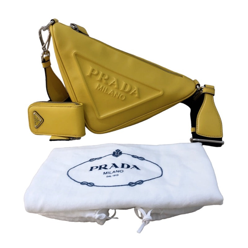 プラダ PRADA トライアングルレザーショルダー 1BH190 レザー レディース ショルダーバッグ | 中古ブランドリユースショップ  OKURA(おお蔵)