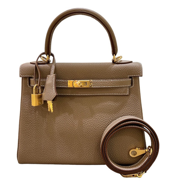 エルメス HERMES ケリー25 W刻印 (2024年製) エトゥープ・ゴールド金具