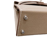 エルメス HERMES ミニケリー2　 W刻印 エトゥープ×シルバー金具  エプソン レディース ショルダーバッグ