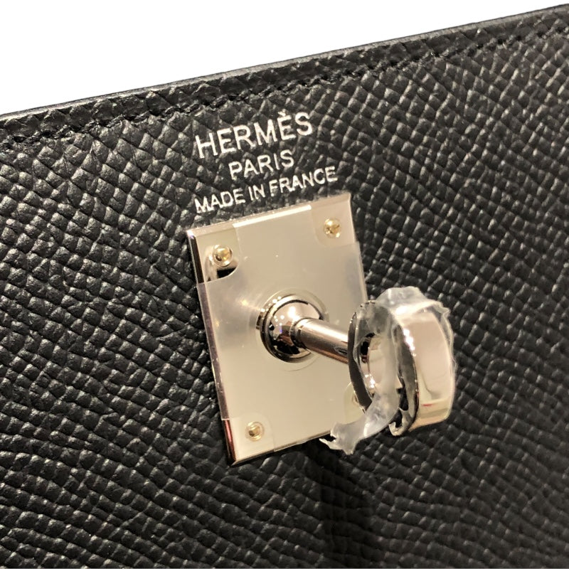 エルメス HERMES ケリー25　外縫い W刻 ブラック　SV金具 エプソン レディース ショルダーバッグ