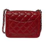シャネル CHANEL ミニマトラッセ18 チェーンショルダーバッグ A35200 16番台 レッド シルバー金具 キャビアスキン レディース ショルダーバッグ