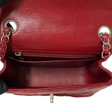 シャネル CHANEL ミニマトラッセ18 チェーンショルダーバッグ A35200 16番台 レッド シルバー金具 キャビアスキン レディース ショルダーバッグ