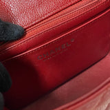 シャネル CHANEL ミニマトラッセ18 チェーンショルダーバッグ A35200 16番台 レッド シルバー金具 キャビアスキン レディース ショルダーバッグ
