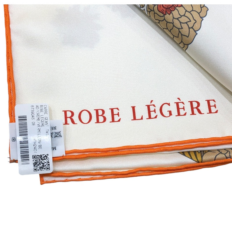 エルメス HERMES カレ140 ホワイト・ROBE LEGERE カシミヤ カシミア70％/シルク30％ ユニセックス スカーフ |  中古ブランドリユースショップ OKURA(おお蔵)