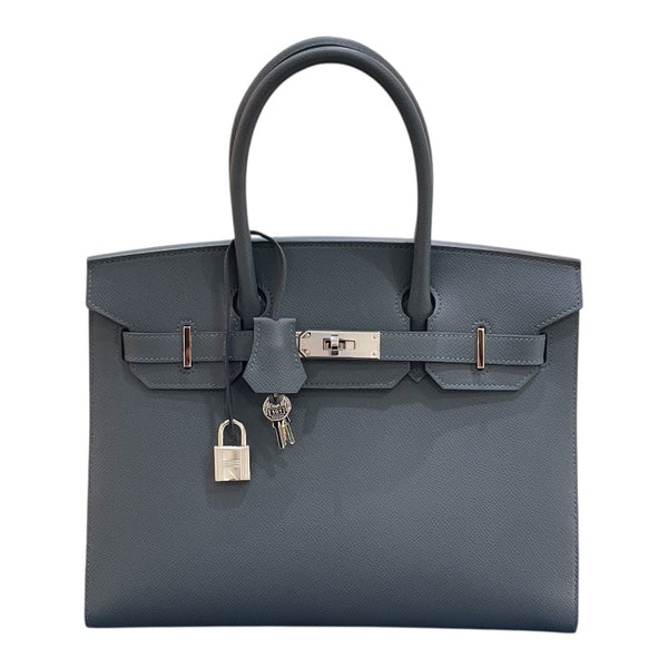 エルメス HERMES バーキン30 セリエ W刻印 グリミスティ・シルバー金具 エプソン レディース ハンドバッグ