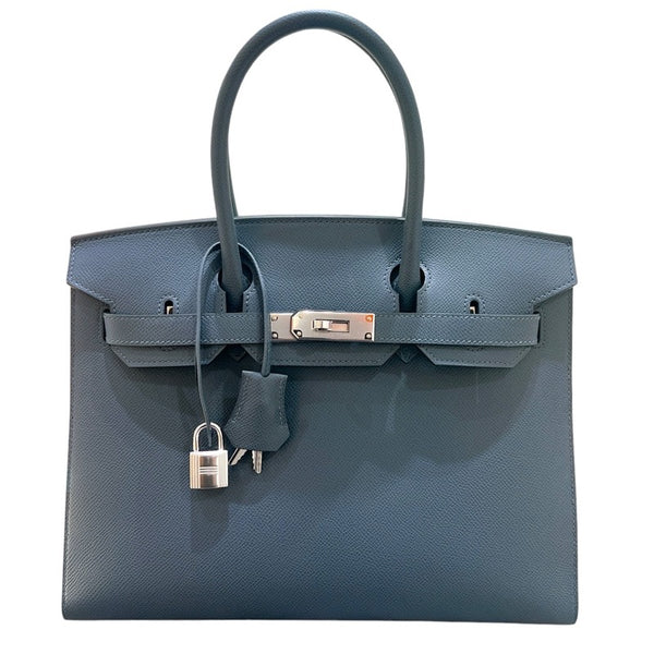 エルメス HERMES バーキン30 セリエ W刻印 グリミスティ・シルバー金具  エプソン レディース ハンドバッグ