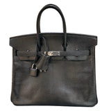 エルメス HERMES バーキン25 ▢K刻印 ブラック・ルテニウム金具 リザードマット レディース ハンドバッグ