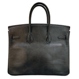 エルメス HERMES バーキン25 ▢K刻印 ブラック・ルテニウム金具 リザードマット レディース ハンドバッグ