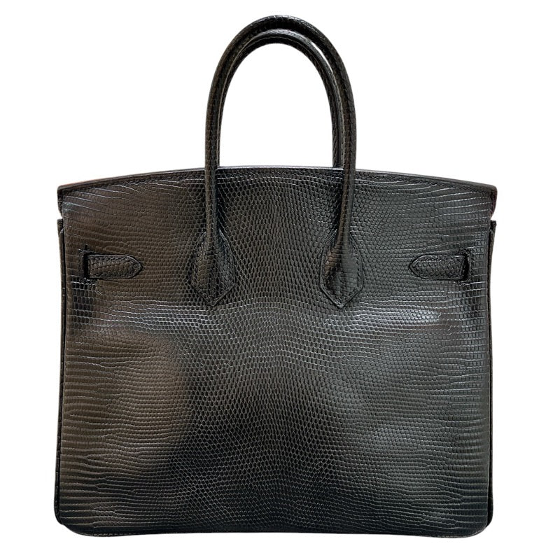 エルメス HERMES バーキン25 ▢K刻印 ブラック・ルテニウム金具 リザードマット レディース ハンドバッグ